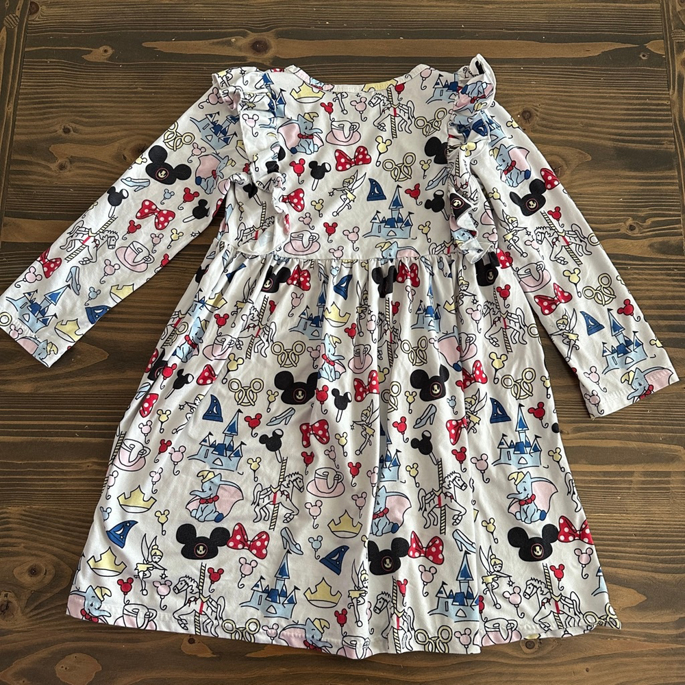 Girls Disney World Dress White Multicolor Fits like Size 7/8 Parkcore Vacation - Picture 4 of 4